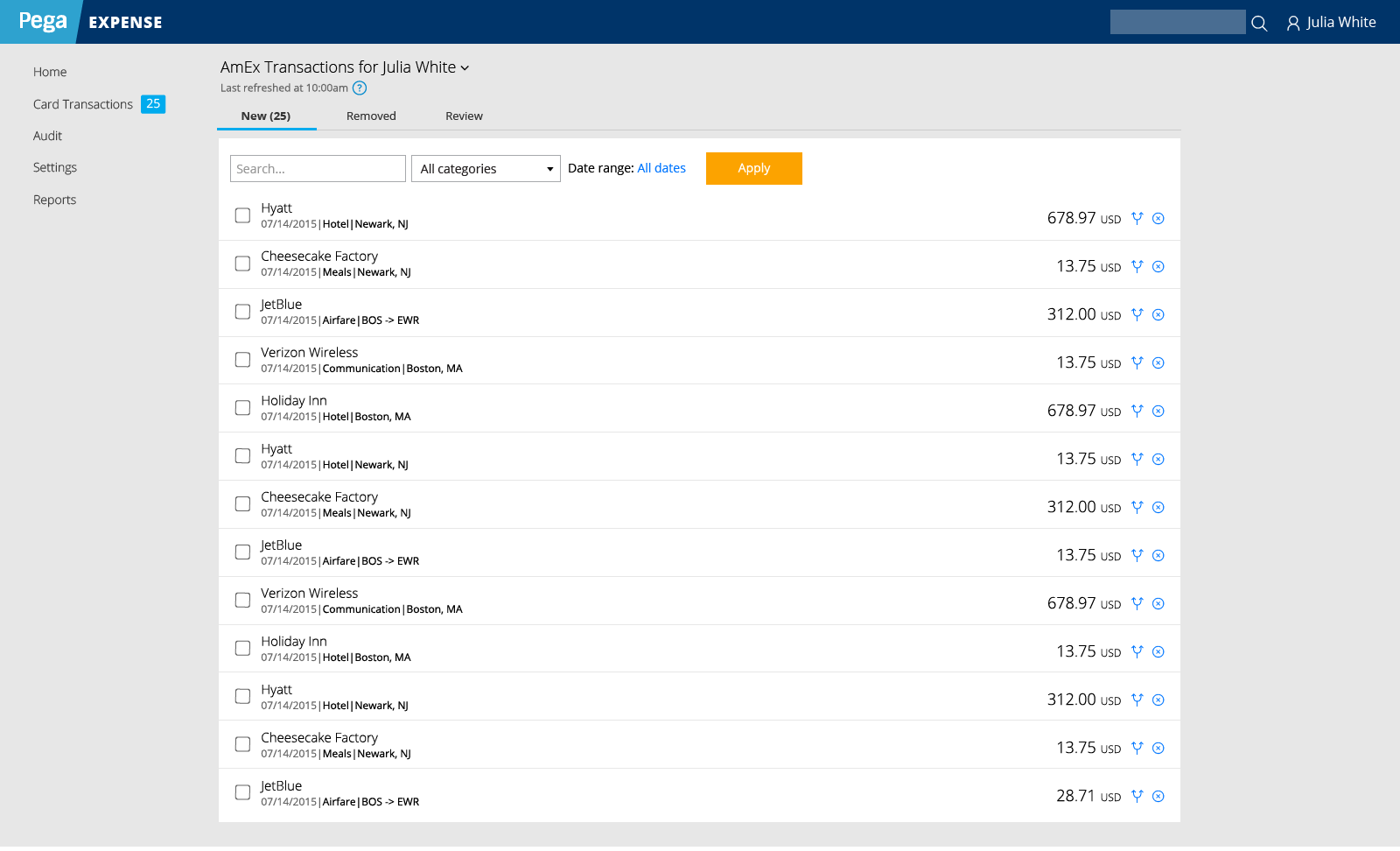 Unmapped expenses